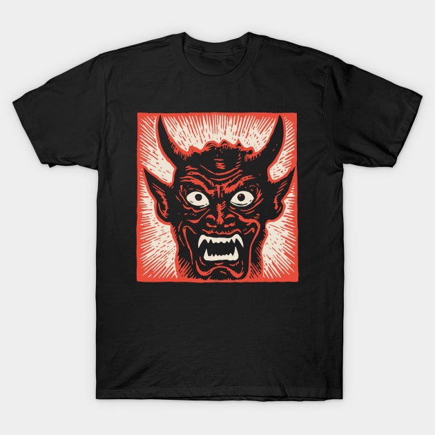 Lino Cut Devil T-Shirt by n23tees